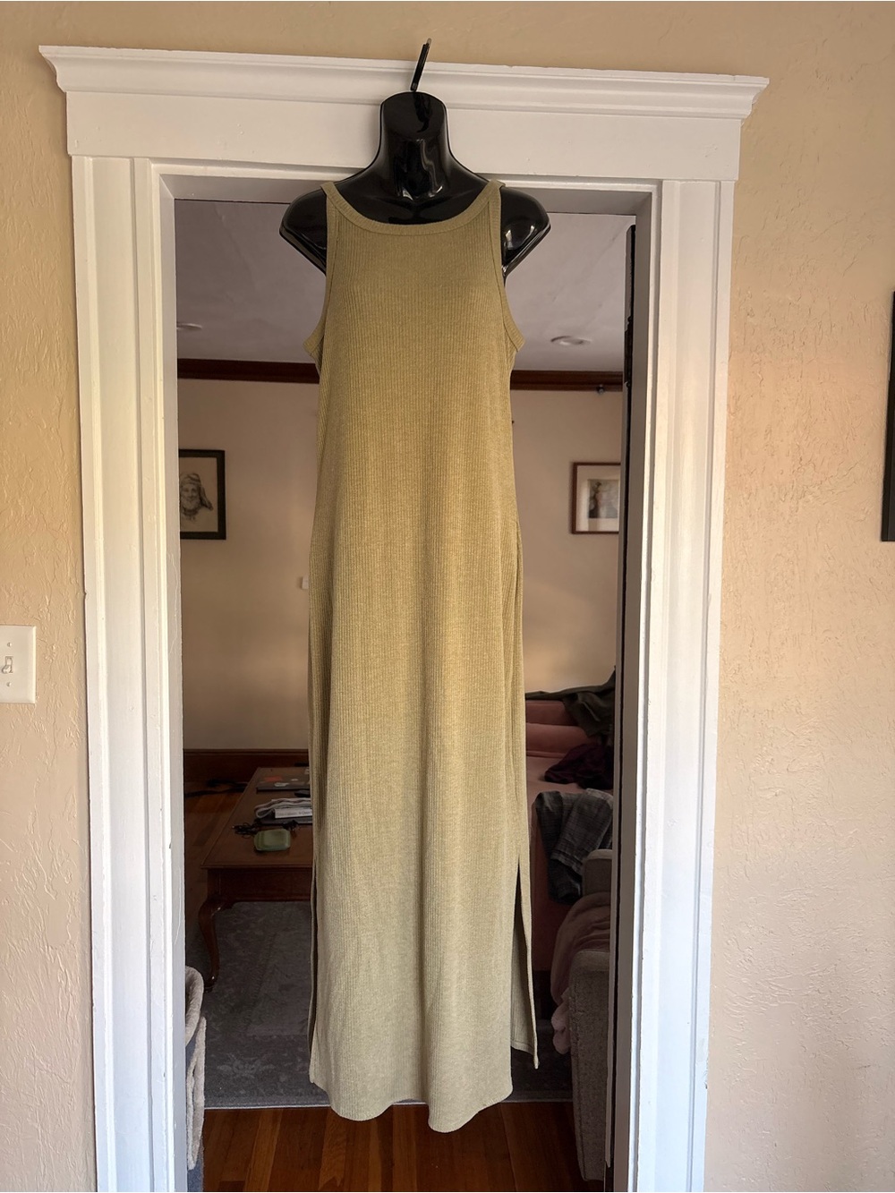 a new day Olive Green Ribbed Tank Maxi Dress